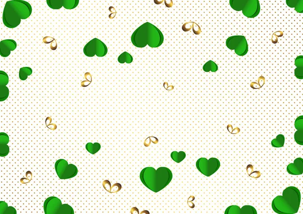 Corazones Papel Brillante Arcos Fondo Puntos Degradados Amor Celebración Día — Vector de stock