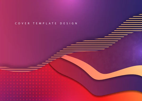 Fondo Gradiente Abstracto Brillante Formas Onda Capas Semitono Líneas Rectas — Vector de stock