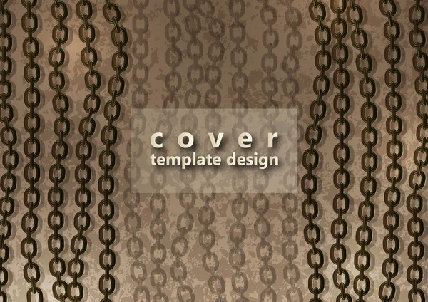 Abstrakte Stahlkette Auf Einem Hintergrund Mit Textur Trendige Design Cover — Stockvektor