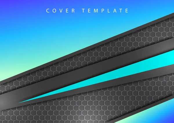 Helles Corporate Banner Design Mit Sechsecken Textur Streifen Ecken Farbverlauf — Stockvektor