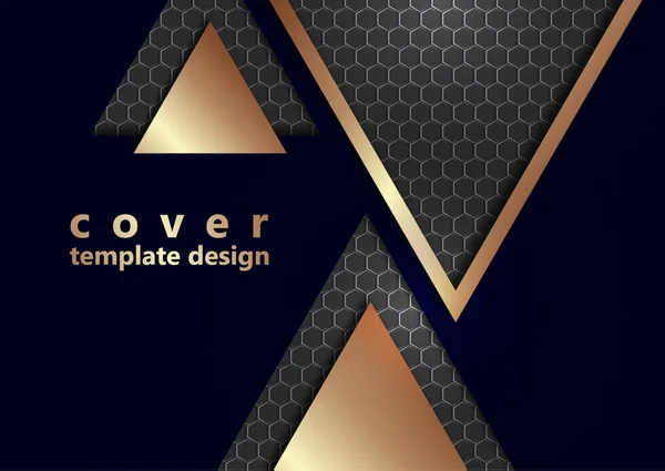 Ljusa Företags Banner Design Med Hexagoner Konsistens Trianglar Färg Lutning — Stock vektor
