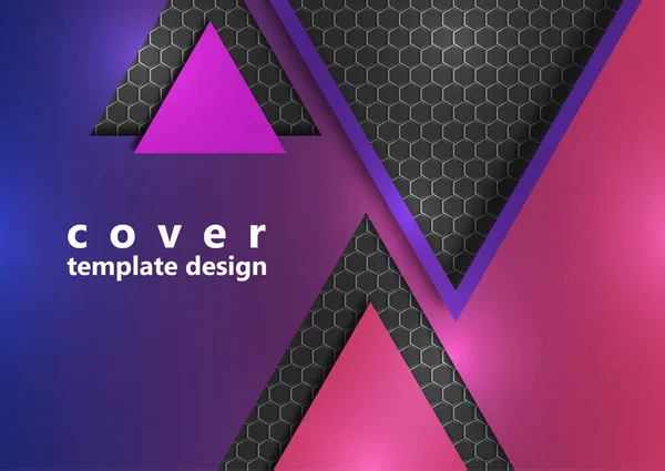 Helles Corporate Banner Design Mit Sechseckiger Textur Dreiecken Farbverlauf Abstrakter — Stockvektor