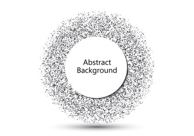 Beyaz arka planda siyah toz izole edilmiş. Projeler için şablon. Küçük parçacıklar uçar ve kıvrılır. Vektör illüstrasyonu