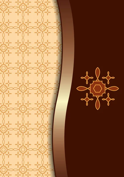 Abstracto Oro Línea Ondulada Franja Ornamento Geométrico Oriental Fondo Colorido — Vector de stock