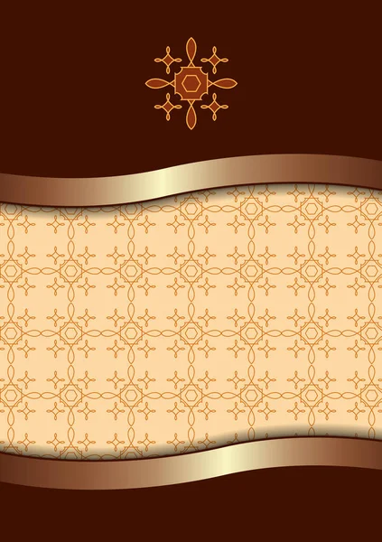 Abstraktní Zlatá Vlnitá Linie Pruh Orientální Geometrický Ornament Barevné Pozadí — Stockový vektor