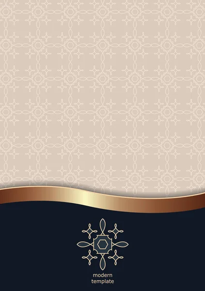 Abstrakte Goldene Wellenlinie Streifen Orientalische Geometrische Ornamente Bunter Hintergrund Gestaltungselement — Stockvektor