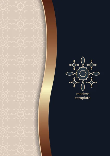 Абстрактна Золота Хвиляста Лінія Смуга Східний Геометричний Орнамент Барвистий Фон — стоковий вектор