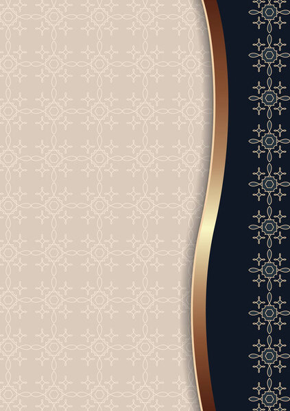 Абстрактная золотая волнистая линия, полоса, восточный геометрический орнамент. Красочный фон. Элемент дизайна. Векторная иллюстрация
