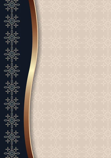 Abstract Gouden Golvende Lijn Streep Oosters Geometrisch Ornament Kleurrijke Achtergrond — Stockvector