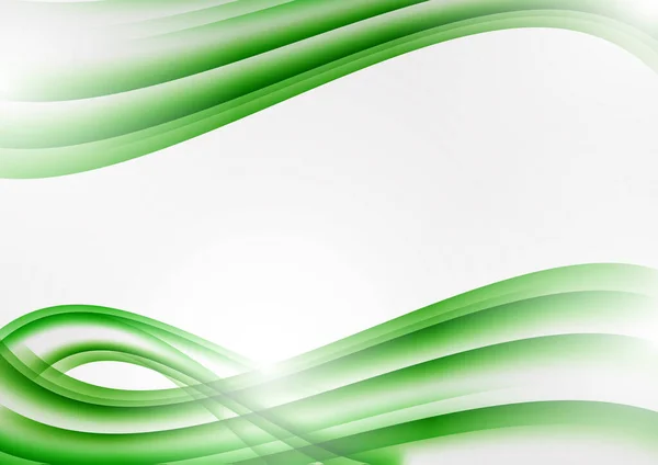 Abstrakte Grüne Geschwungene Linien Auf Weißem Hintergrund Moderne Vorlage Für — Stockvektor