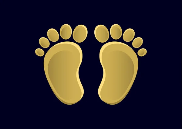 Baby Feet Icon Flat Element Isolated Dark Background Element Your — Stock Vector