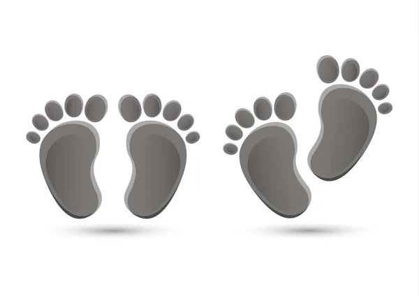 Baby Feet Icon Flat Element Isolated White Background Element Your — Stock Vector