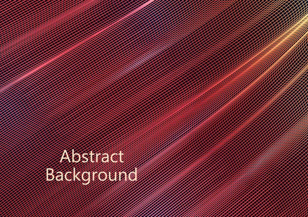 Abstract Golvend Vierkant Raster Een Zwarte Achtergrond Heldere Kleurverloop Elegante — Stockvector