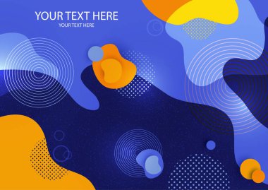 Parlak soyut arkaplan, renkli dalgalar, akan sıvı form, sıvı sıçrama. Kartvizitler, davetiyeler, hediye kartları, broşürler için modern grafik tasarımı. Vektör illüstrasyonu