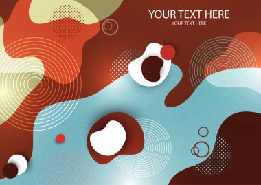 Parlak soyut arkaplan, renkli dalgalar, akan sıvı form, sıvı sıçrama. Kartvizitler, davetiyeler, hediye kartları, broşürler için modern grafik tasarımı. Vektör illüstrasyonu