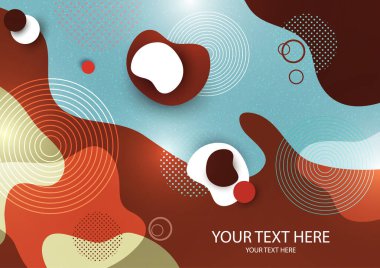 Parlak soyut arkaplan, renkli dalgalar, akan sıvı form, sıvı sıçrama. Kartvizitler, davetiyeler, hediye kartları, broşürler için modern grafik tasarımı. Vektör illüstrasyonu