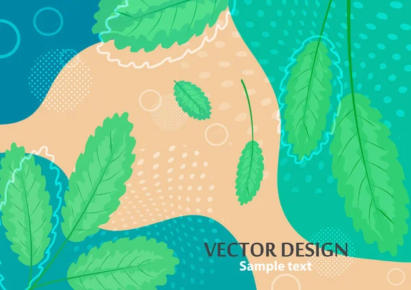 Творческий Яркий Абстрактный Фон Листьями Ветвями Шаблон Вашего Дизайна Пространством — стоковый вектор