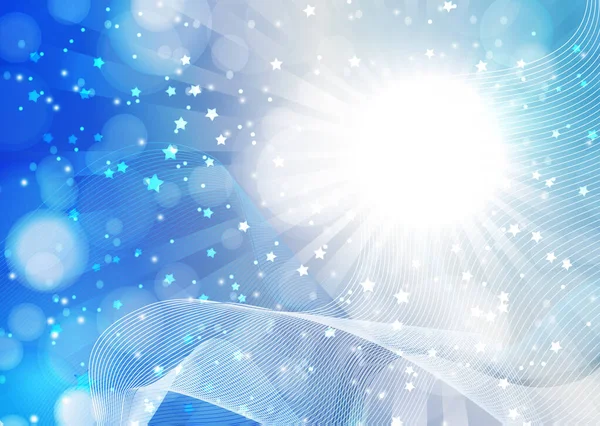 Lys Abstrakt Sammensetning Glimt Solen Stråler Bølgete Blandingslinjer Musserende Partikler – stockvektor