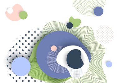 Dinamik renk şekilleri ve çizgiler. Beyaz zemin üzerinde akan sıvı formları olan soyut bileşim. Tasarım afişi, el ilanı veya sunum şablonu. Vektör illüstrasyonu.