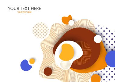 Dinamik renk şekilleri ve çizgiler. Beyaz zemin üzerinde akan sıvı formları olan soyut bileşim. Tasarım afişi, el ilanı veya sunum şablonu. Vektör illüstrasyonu.