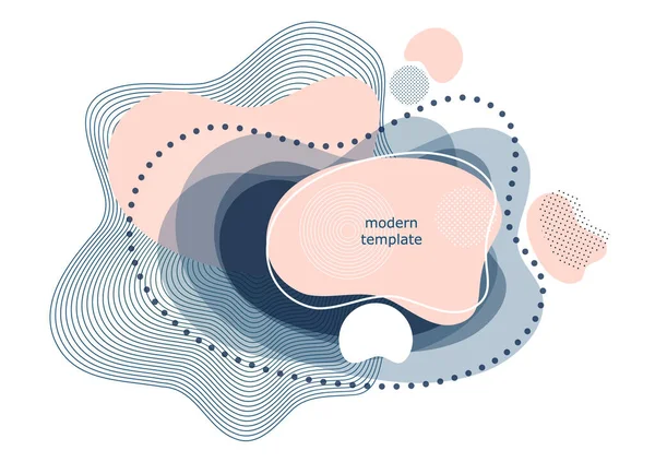 다이나믹 색깔의 바탕에 흐르는 형태의 디자인 플라이어 프리젠테이션을 템플릿 일러스트 — 스톡 벡터