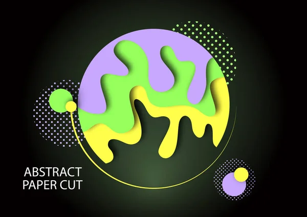 Fondo Abstracto Con Formas Corte Papel Círculos Puntos Diseño Diseño — Archivo Imágenes Vectoriales