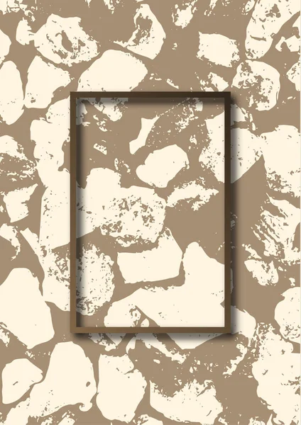 要旨花崗岩の石質 長方形の枠 デザインのテンプレート ベクターイラスト — ストックベクタ