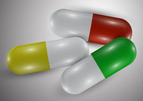 Hintergrund Sind Helle Pillen Kapseln Vitaminpillen Für Gesundheit Und Antibiotika — Stockvektor