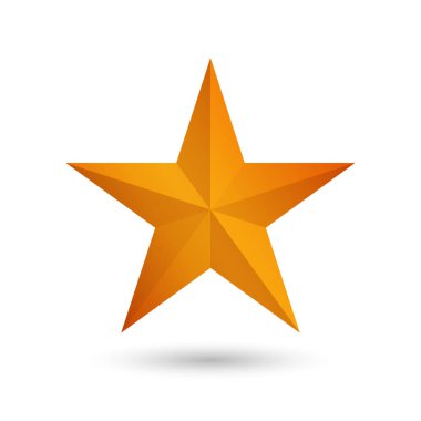 Altın Yıldız. Vektör gerçekçi derecelendirme sembolü, en yüksek ödül, parlak nesne madalyası. Noel ağacı süslemesi, başarının sembolü, başarının. Parlak lüks, keskin şekiller, izole edilmiş çizimler..