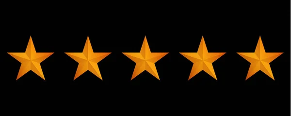 五星最佳评级 在黑色背景上的图标 矢量插画矢量金色闪亮的评级星 — 图库矢量图片