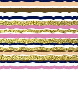 Modayı takip eden soyut tasarım renkli ve beyaz arka planda altın çizgiler. Yazılı ürünler için şirket şablonu. Vektör illüstrasyonu