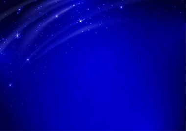 Dalgalar, mercekler ve yıldızlarla dolu parlak şenlikli büyülü bir arka plan. Tasarımınız için vektör illüstrasyonu.