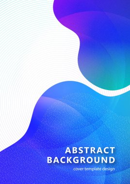 Pürüzsüz dalgalı şekiller, şeffaflık, birçok parçacık. Şirket tasarım şablonu, dijital eğri, sunum elemanı, pankart tasarımı. Vektör illüstrasyonu