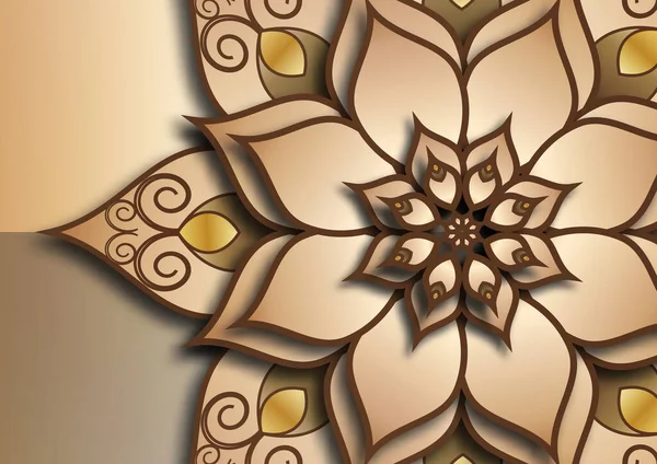 Blommig Mandala Prydnad Prydnadsetnisk Banderoll Islamiska Arabiska Indiska Marockanska Spanska — Stock vektor