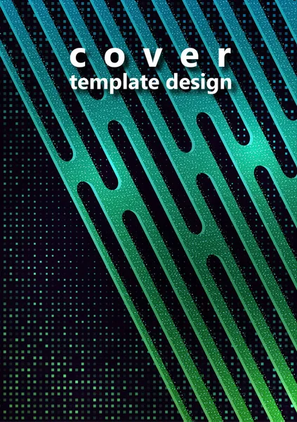 Formas Geométricas Oblicuas Abstractas Rayas Cuadrados Medio Tono Sobre Fondo — Vector de stock