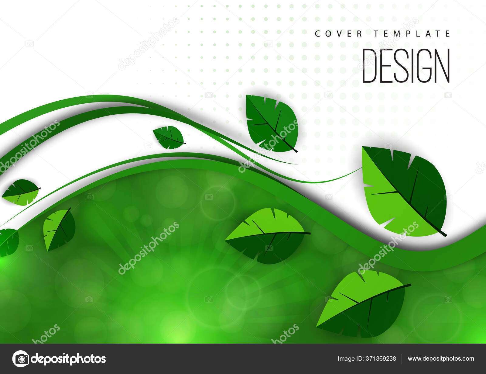 Abstract Green Leaves Waves Bright Modern Background Flare Ecology