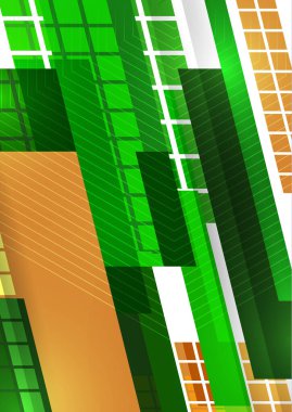 Modern soyut geometrik arkaplan. Renkli eğimli dikdörtgenler ve kareler. Mesaj için yer. Şirket tasarımı. Vektör illüstrasyonu