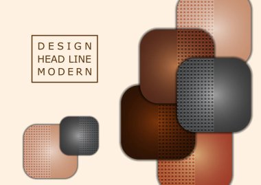 Soyut geometrik arkaplan, renkli yuvarlak kareler bir pankart oluşturur. İş broşürü, el ilanı, sunum ya da web tasarımı için modern şablon. Vektör illüstrasyonu