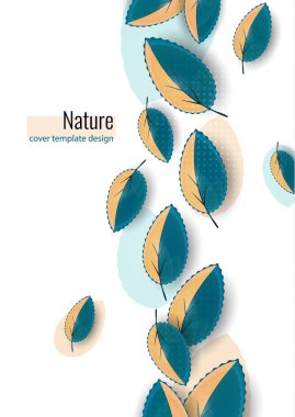 Beyaz üzerine parlak renkli yapraklar. Tasarımınız için yaratıcı soyut bir arkaplan. Vektör illüstrasyonu