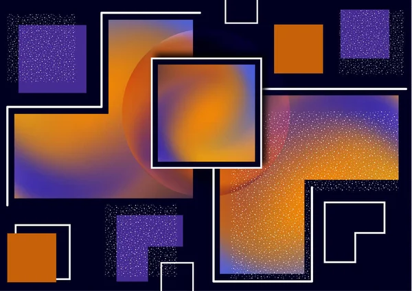 Kleurrijke Decoratieve Samenstelling Abstracte Geometrische Vormen Textuur Zwart Universele Omslag — Stockvector