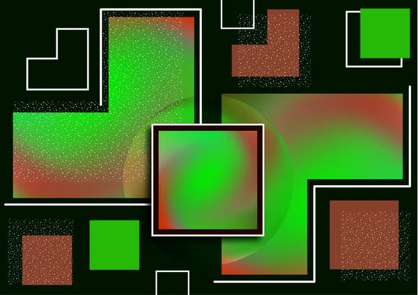Kleurrijke Decoratieve Samenstelling Abstracte Geometrische Vormen Textuur Zwart Universele Omslag — Stockvector