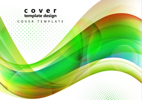 Farbige Wellenlinien Mit Lichteffekten Transparente Kreise Bewegungskonzept Präsentationsbanner Und Design — Stockvektor