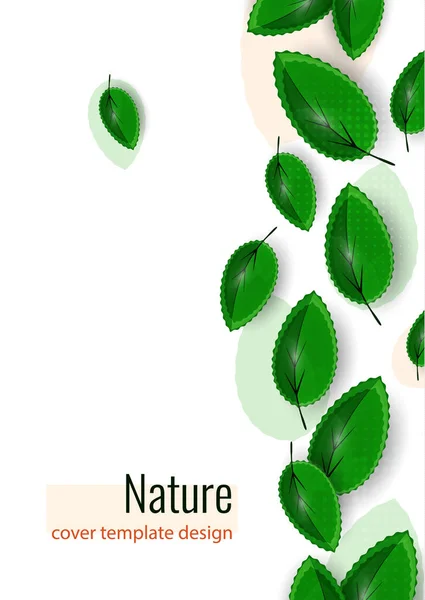 Beyaz Üzerine Taze Yeşil Yapraklar Tasarımınız Için Yaratıcı Soyut Bir — Stok Vektör