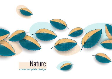 Beyaz üzerine parlak renkli yapraklar. Tasarımınız için yaratıcı soyut bir arkaplan. Vektör illüstrasyonu