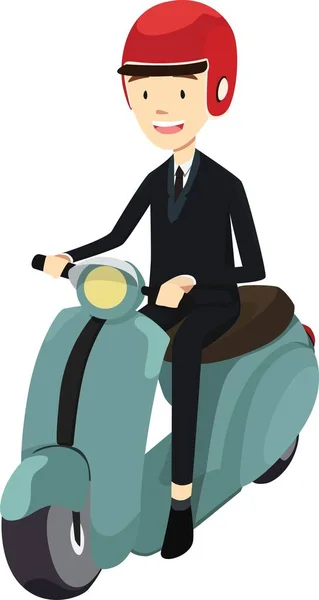 Young Manager Work Using Scooter Vector Illustration — Stock Photo, Image