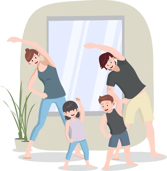 Parents Exercising Together Childs Home — Stock Photo, Image