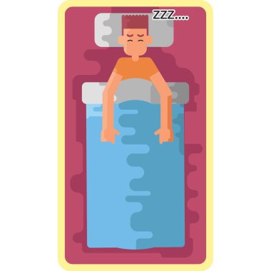 Adam yatağında derin uykuda.