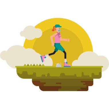 Bir kadın sabah tek başına koşuyor.