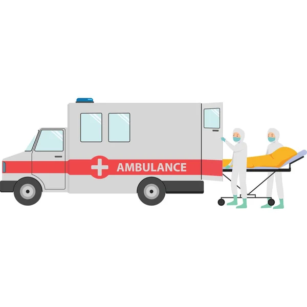 Sağlık personeli salgın hastalarına acil müdahale yapıyor.