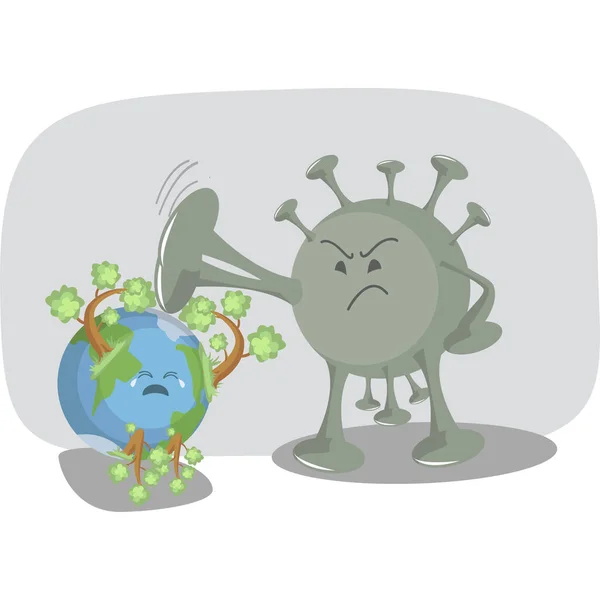 Corona virus attacking World Illustration